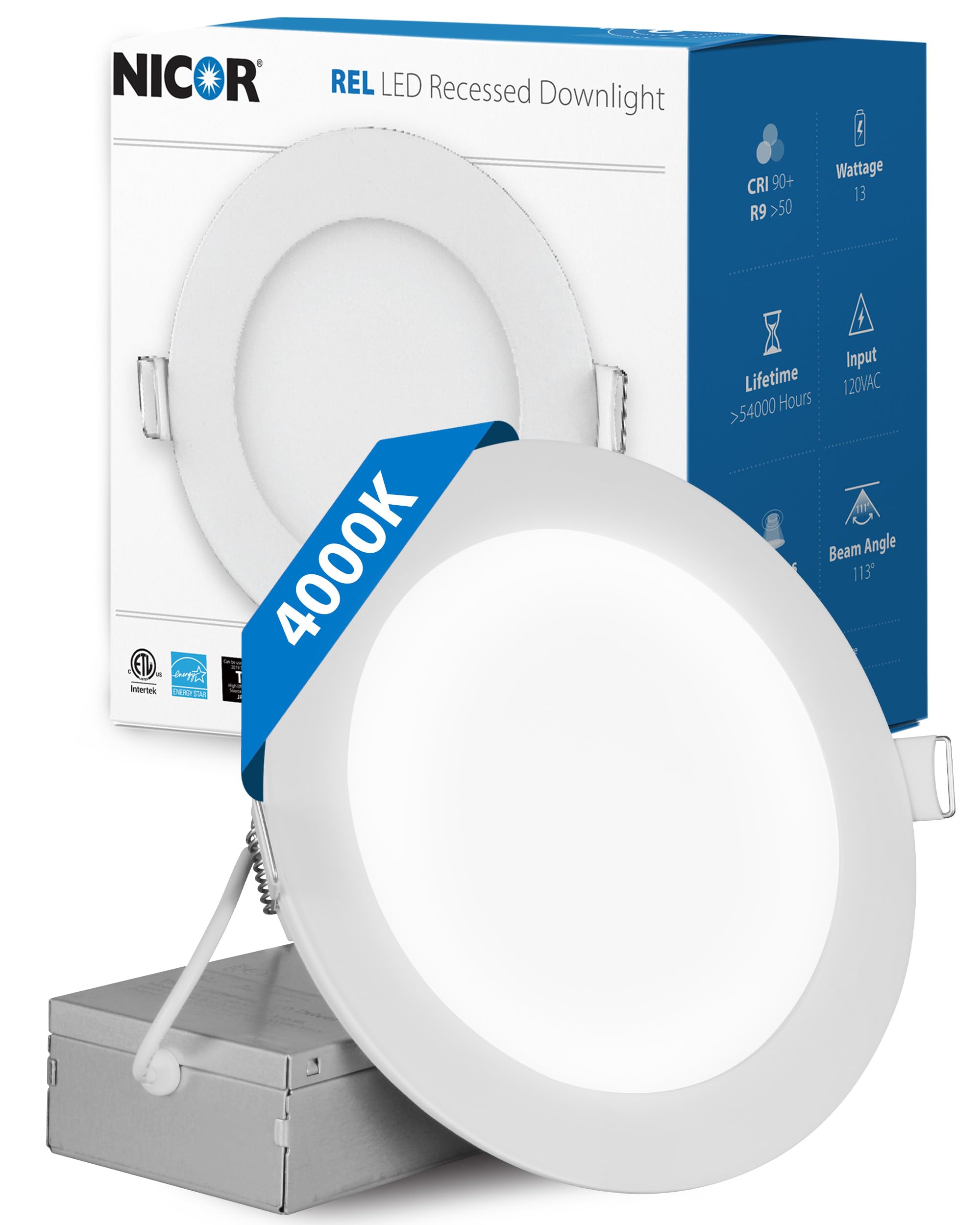 Nicor LED Downlight - Ultra-Thin 6 inch LED Recessed Light with
